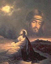 Jesus praying at the rock